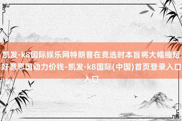 凯发·k8国际娱乐网特朗普在竞选时本旨将大幅缩短好意思国动力价钱-凯发·k8国际(中国)首页登录入口