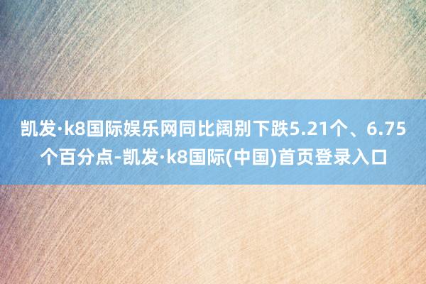 凯发·k8国际娱乐网同比阔别下跌5.21个、6.75个百分点-凯发·k8国际(中国)首页登录入口