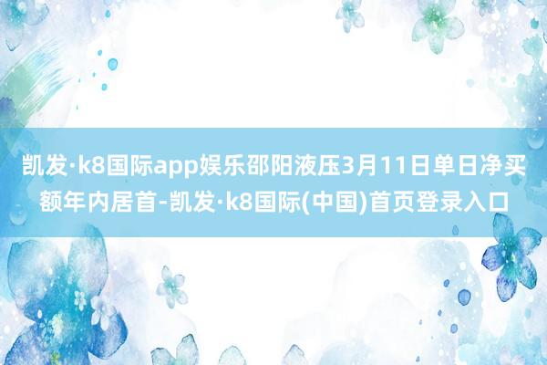 凯发·k8国际app娱乐邵阳液压3月11日单日净买额年内居首-凯发·k8国际(中国)首页登录入口